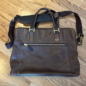 Tumi - Leather Laptop Case with Shoulder Strap